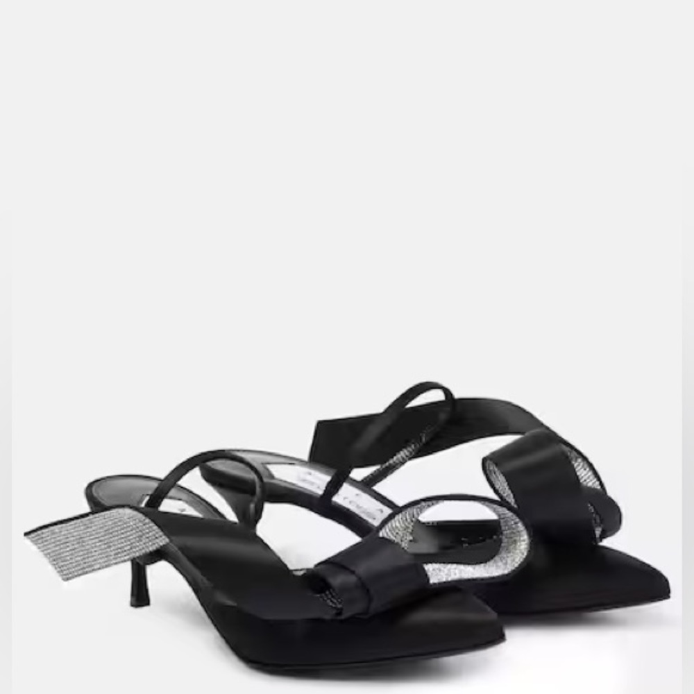 NWT AREA X Sergio Rossi Marquise Bow Embellished Pumps